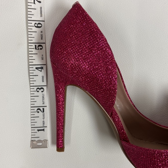 NWT Betsey Johnson Valentines Pink Glitter Stiletto Heels big bow size 7 NIB - Picture 15 of 15